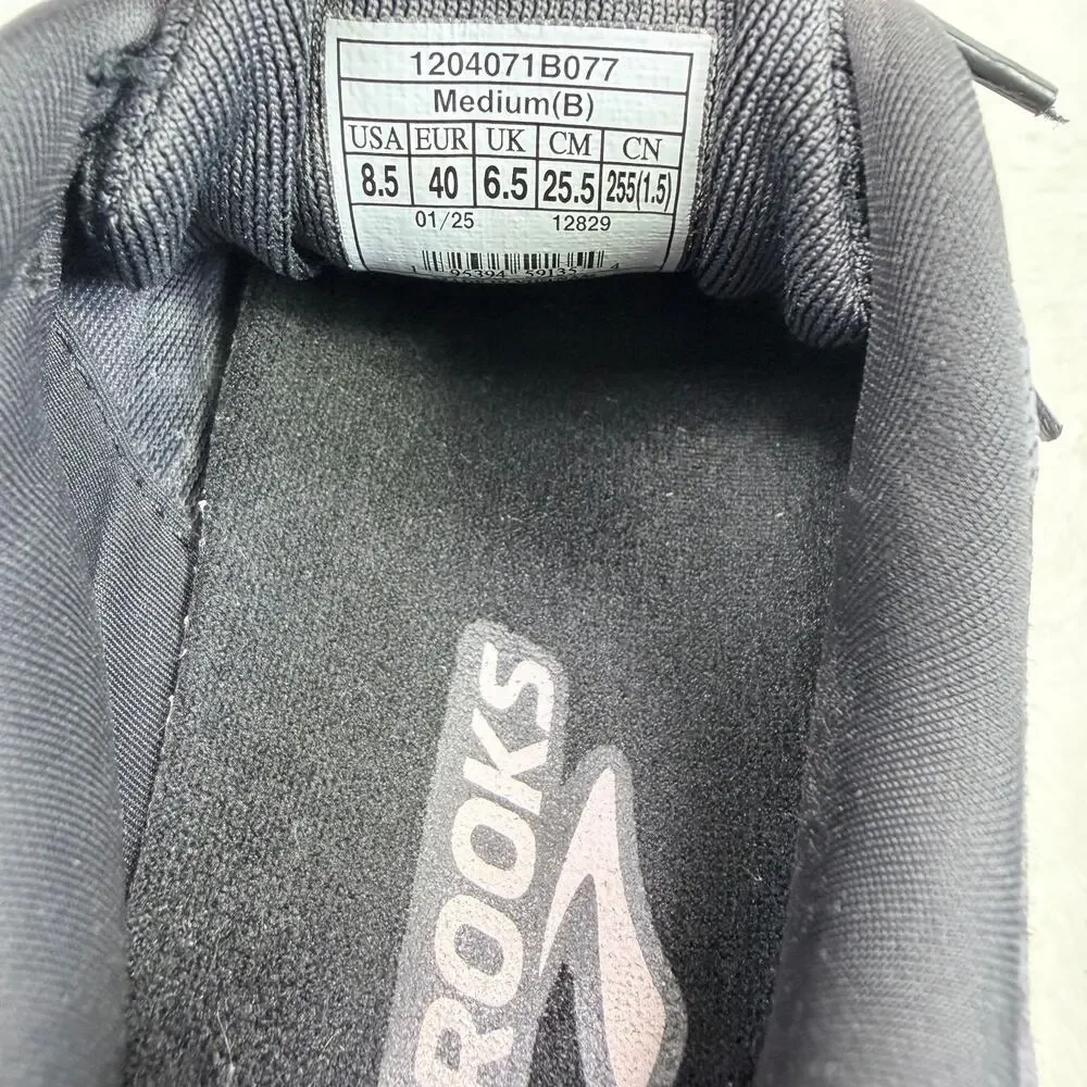 Brooks Ghost 16 Womens Running Shoes Black White Orchid Ice Size 8.5 Athletic